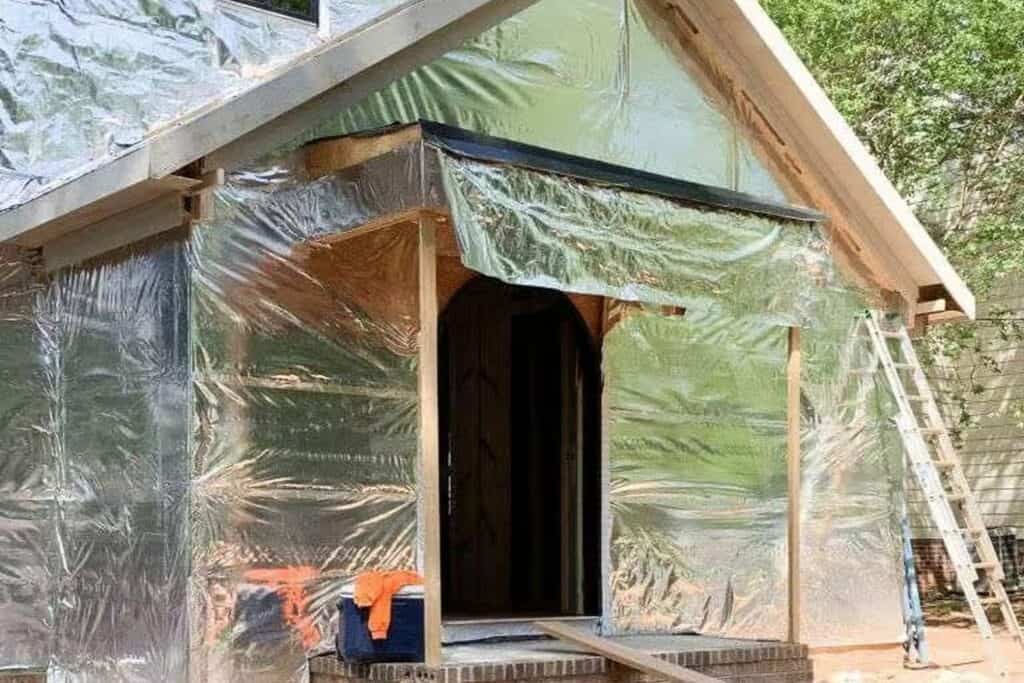 Hillary Farr's home wrapped in ES® RFID Radiant Barrier. Similar to house wrap lowes or lowes house wrap.
