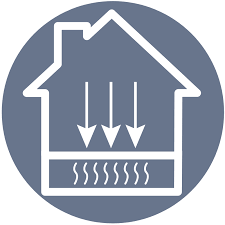Illustration depicting ES® Double Bubble insulation and ES® SCIF Barrier in a crawl space application. RF blocking.