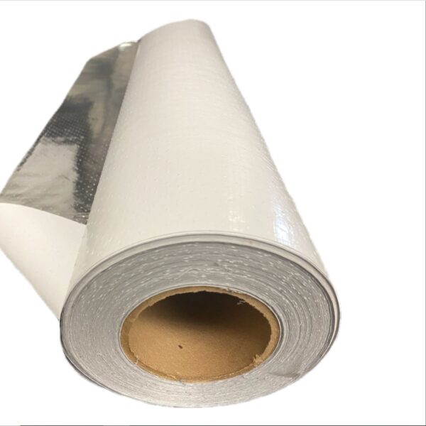 Image showing ES® Agro-Foil, a reflective facing material for fiberglass insulation.