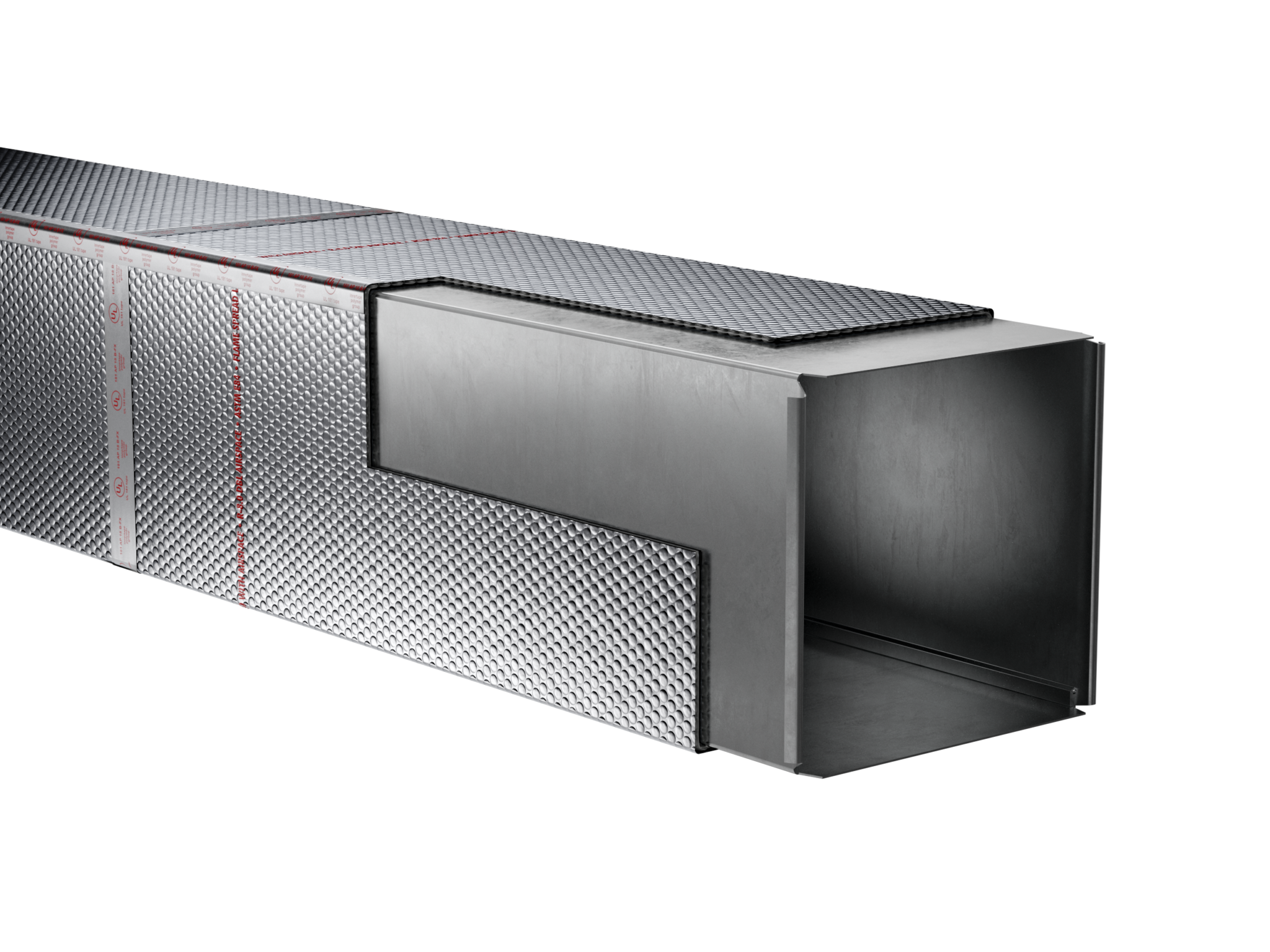 HVAC duct wrapped with ES Reflective Bubble insulation for energy savings