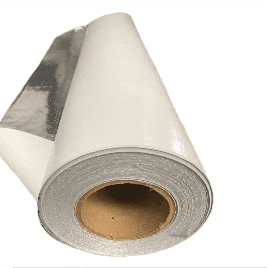Image showing ES® Agro-Foil, a reflective facing material for fiberglass insulation.