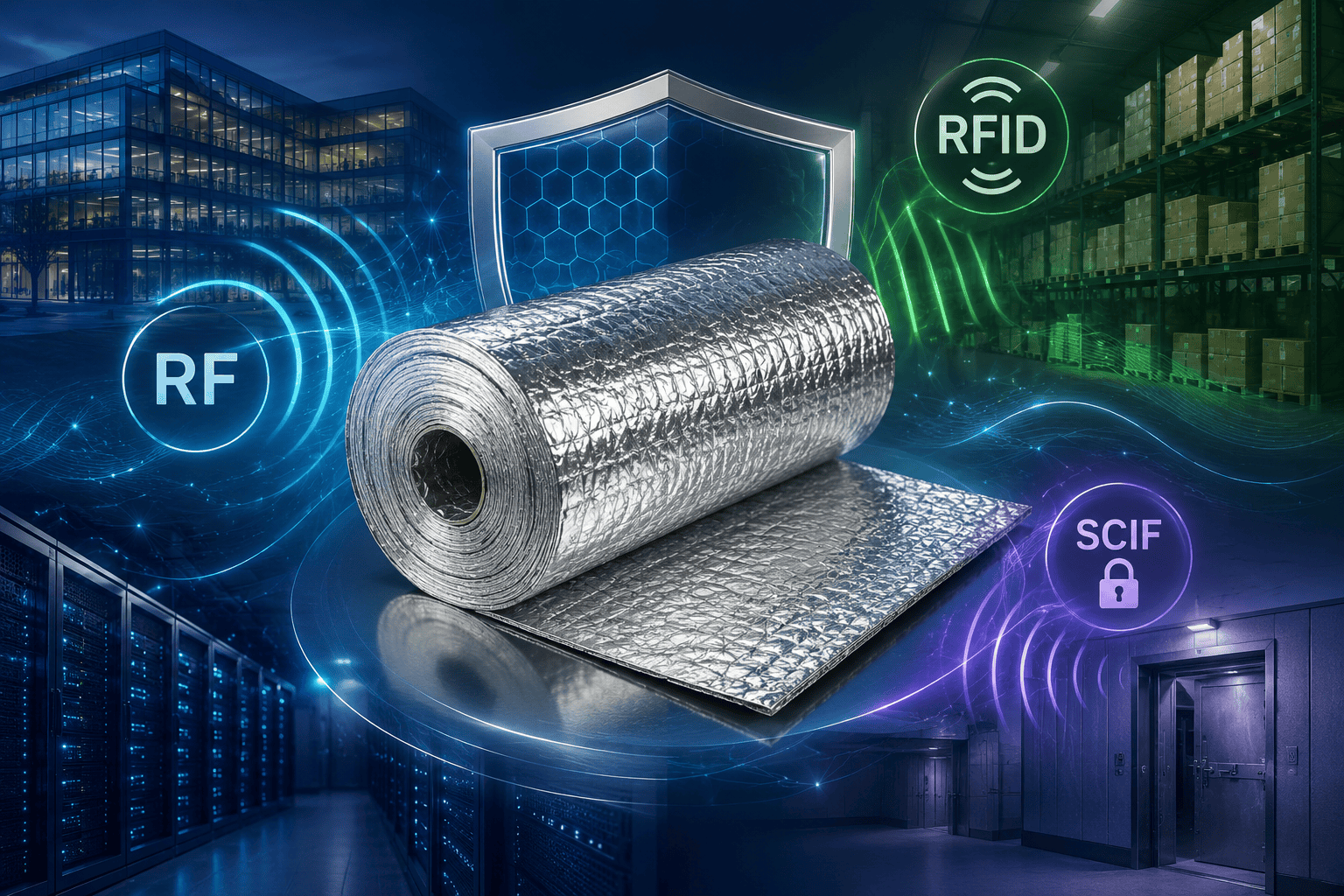 RF shielding and RFID signal attenuation for secure facilities
