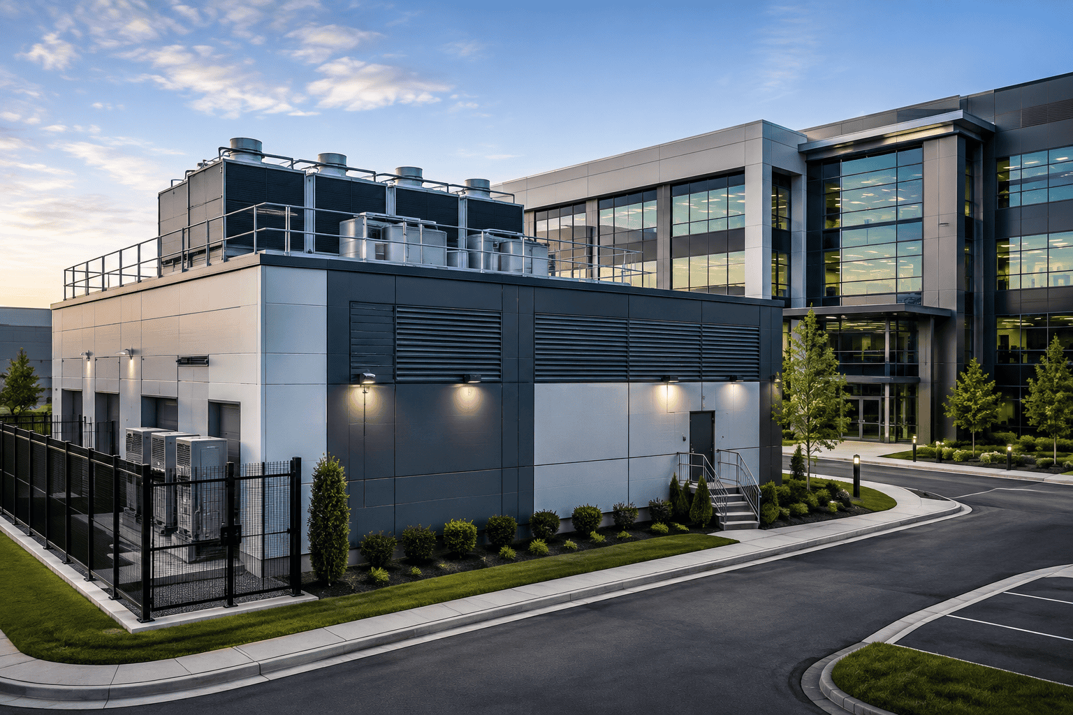 Enterprise data center integrated into a modern corporate facility